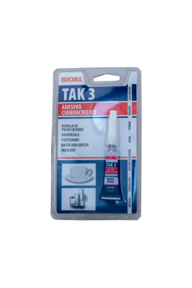 TAK 3 - ΚΟΛΛΑ ΣΤΙΓΜΗΣ ΚΥΑΝΟΑΚΡΥΛΙΚΗ ΑΧΡΩΜΗ 3gr. (ΣΕ ΣΩΛΗΝΑΡΙΟ)  SIGILL